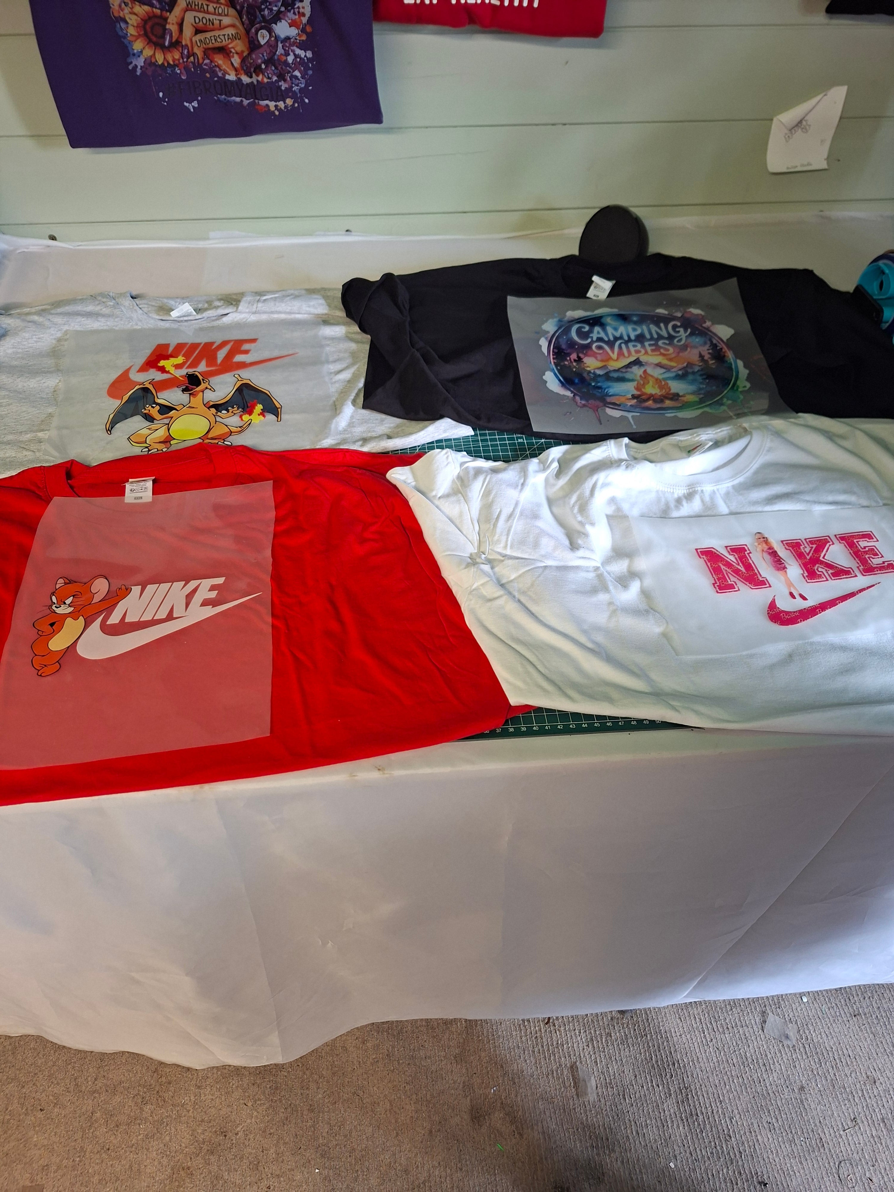 DTFs available to be printed on T Shirts, Hoodies, Jumpers And polo Shirts