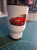travel mug with classic cosworth sierra
